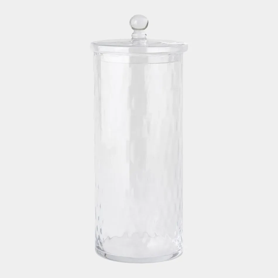 Diamond Shaped Optic Lidded Canister 18"H x 7"W x 7"D