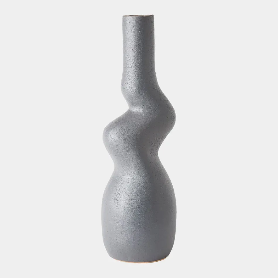 Crooked Dark Grey Vase