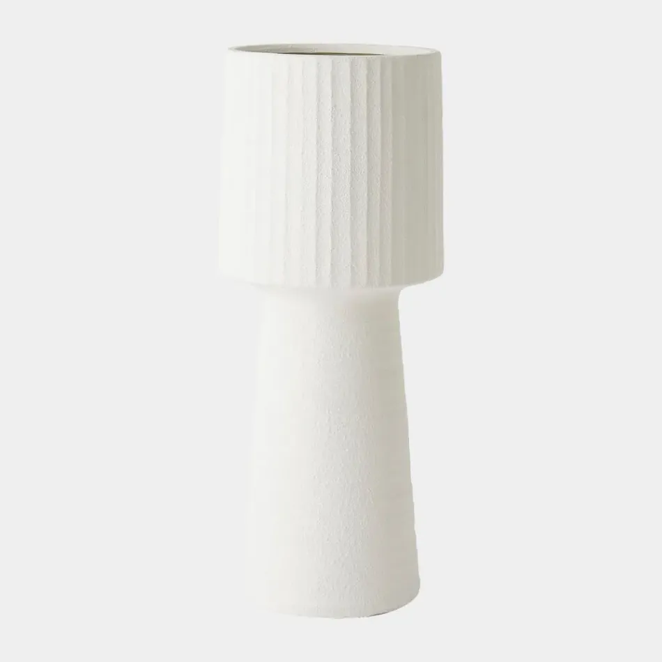 Torcia Tall Ribbed Top Vase 22"H x 9"W x 9"D