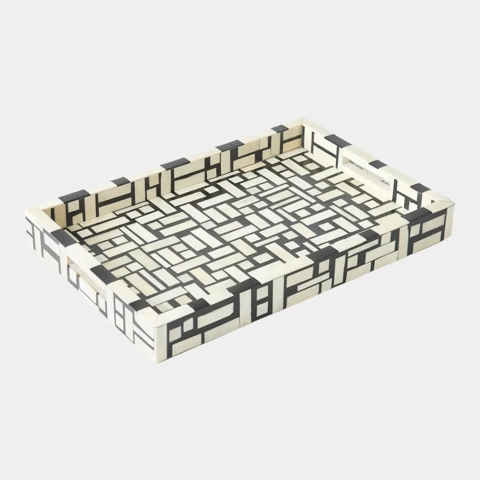 Kris Inlaid Black/Cream Tray