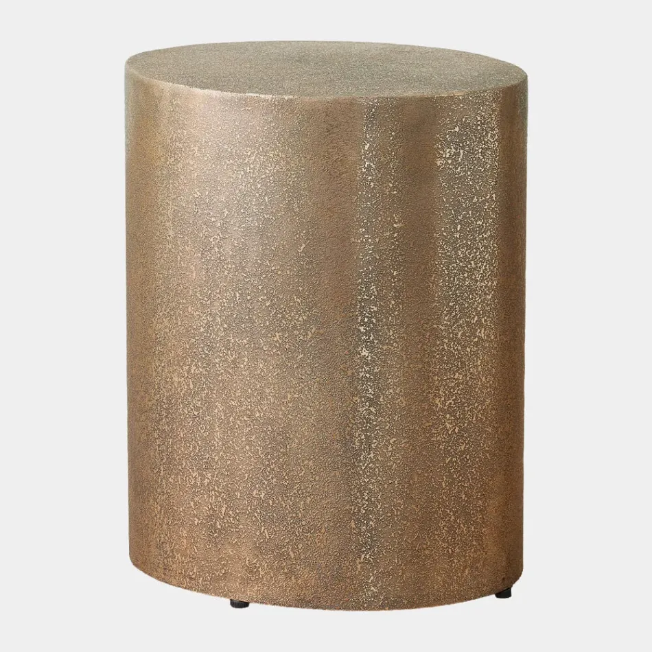 Arwen Antique Brass Texture Drum Table Large
