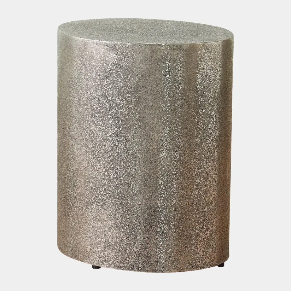 Arwen Antique Nickel Texture Drum Table Large