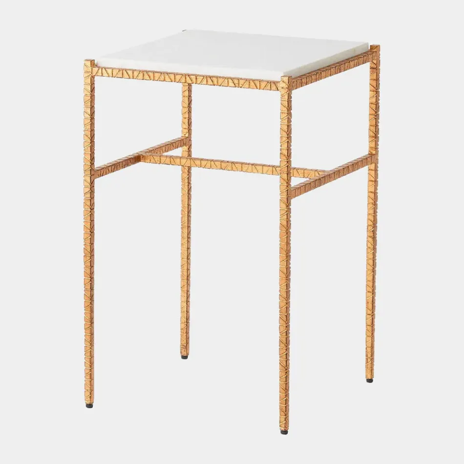 Shadrach Gold Leaf Cut Iron Side Table