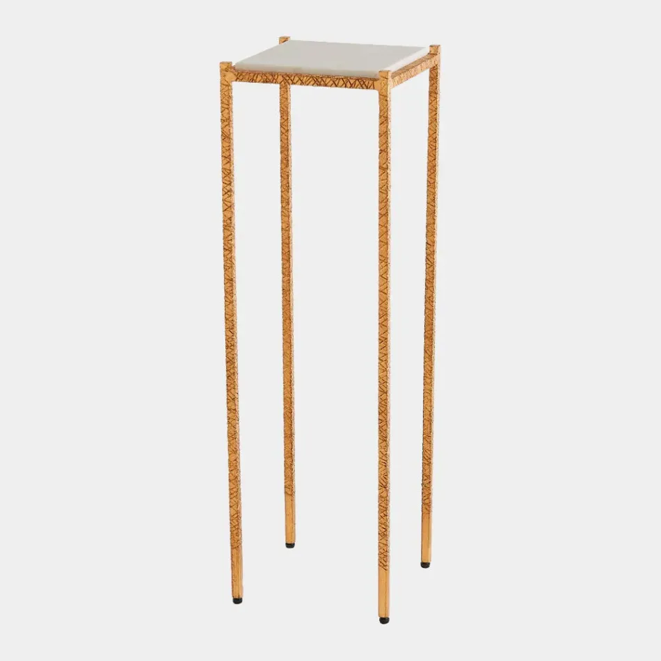 Shadrach Gold Leaf Cut Iron Accent Table