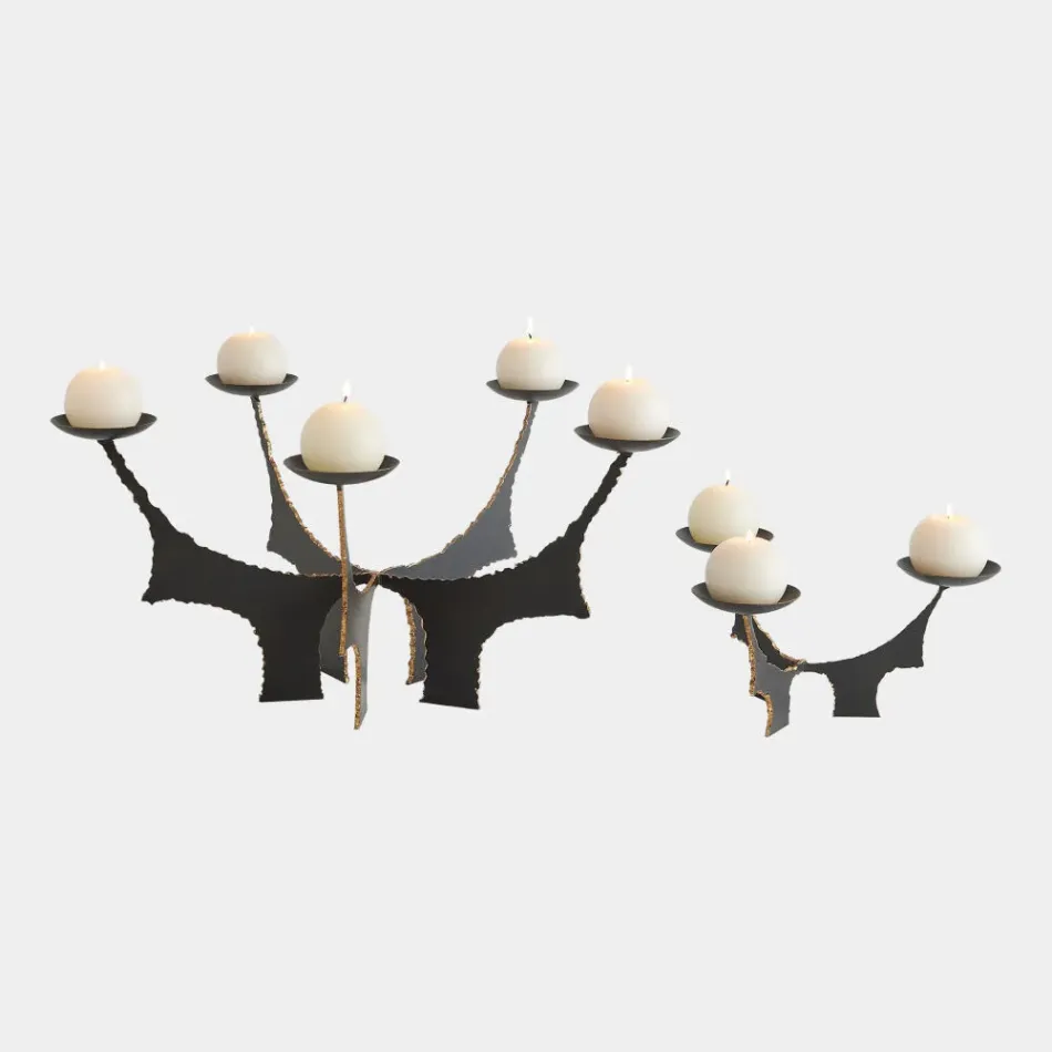 Brutalist Bronze Candleholder