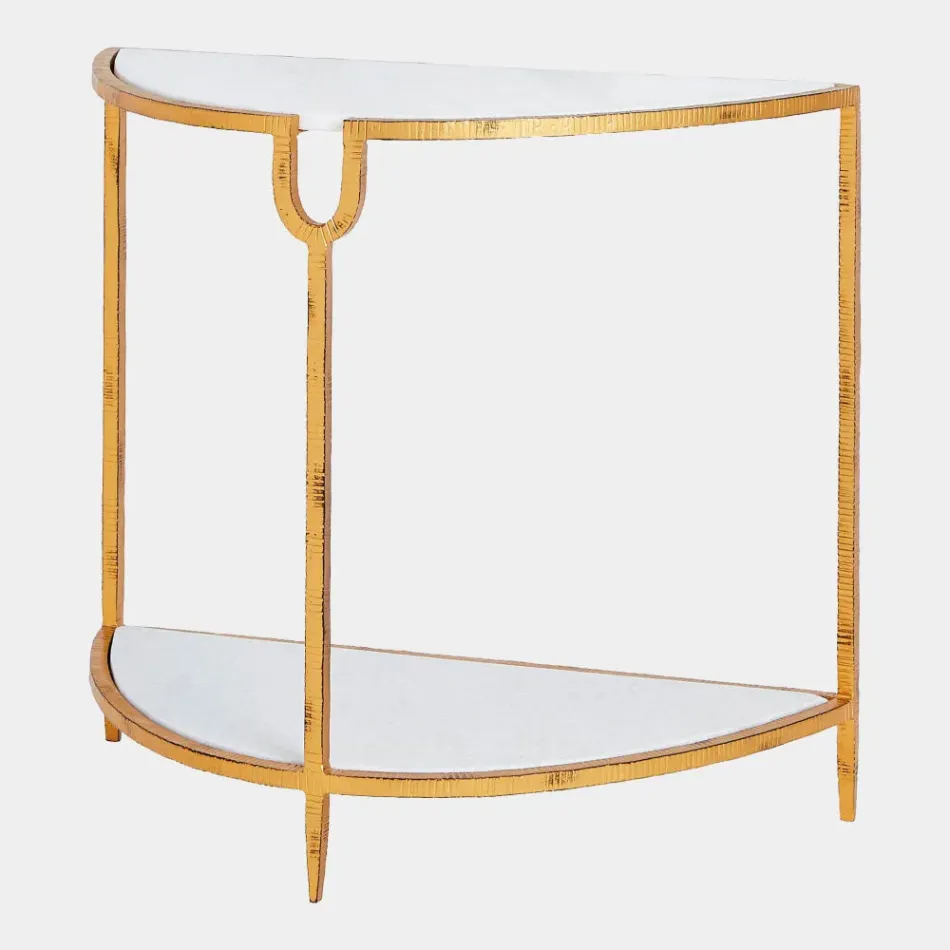 Demilune Gold Side Table