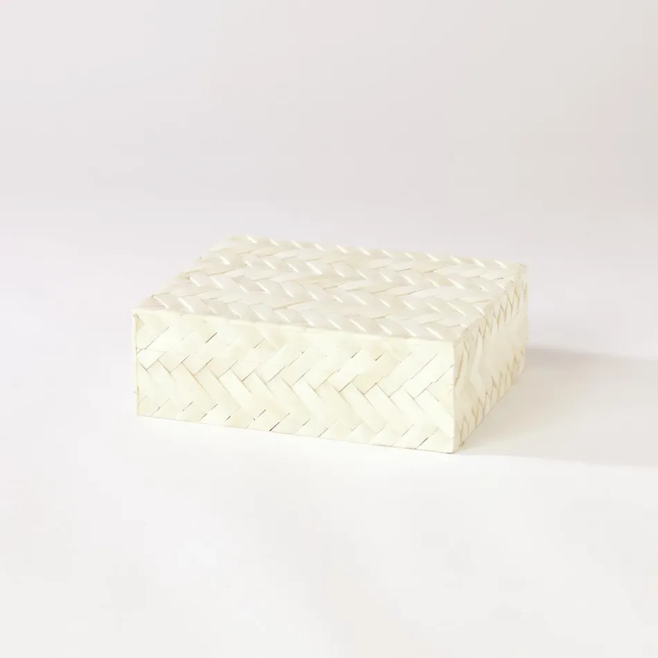 White Bone Braided Box Small