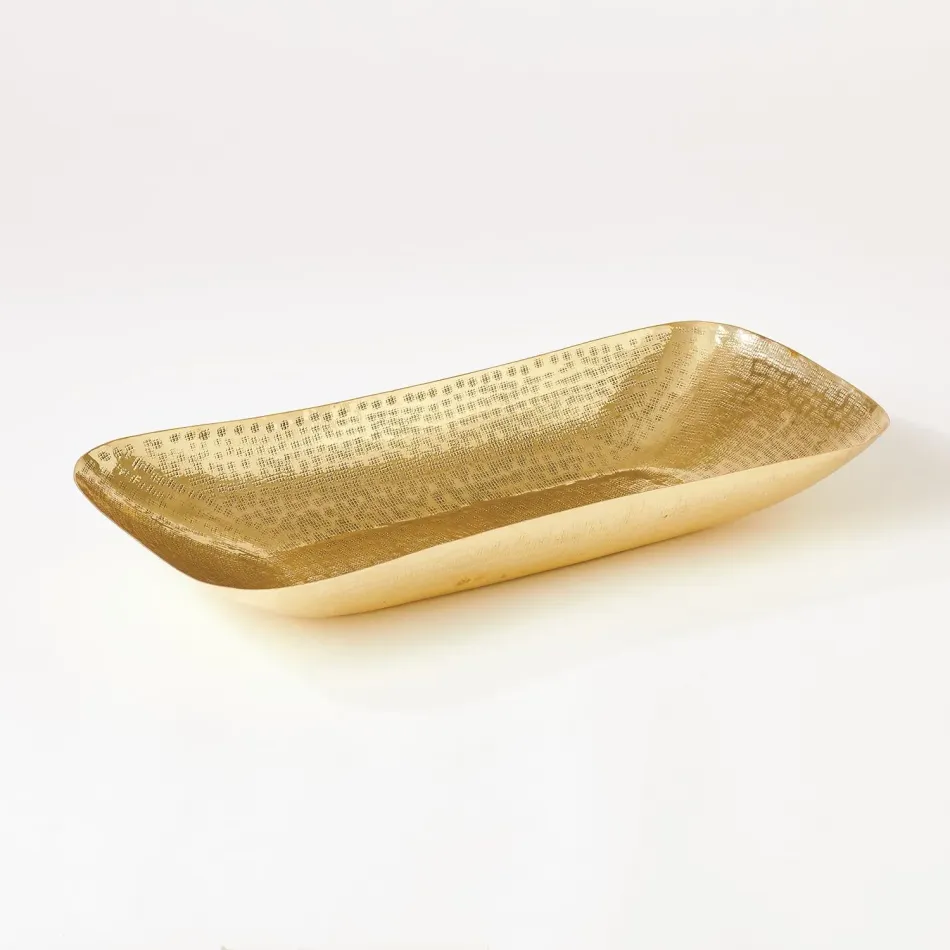 Hammered Oval Bowl Brass