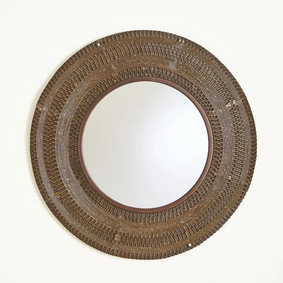 Round Ripple Mirror Coffee Bronze