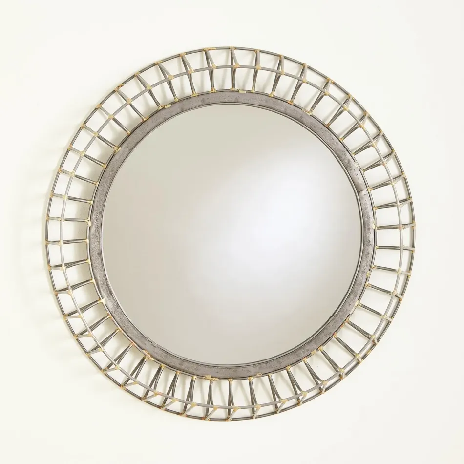 Round Wall Mirror Natural Iron