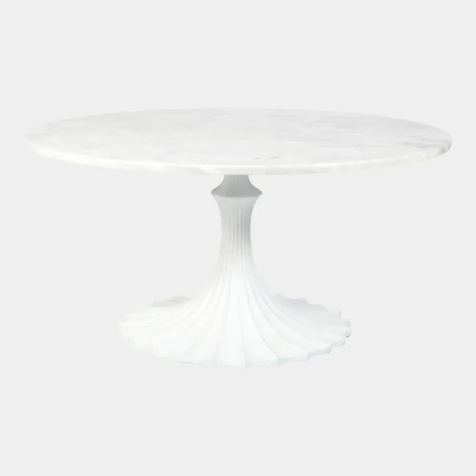 Landry White Base Flute Table