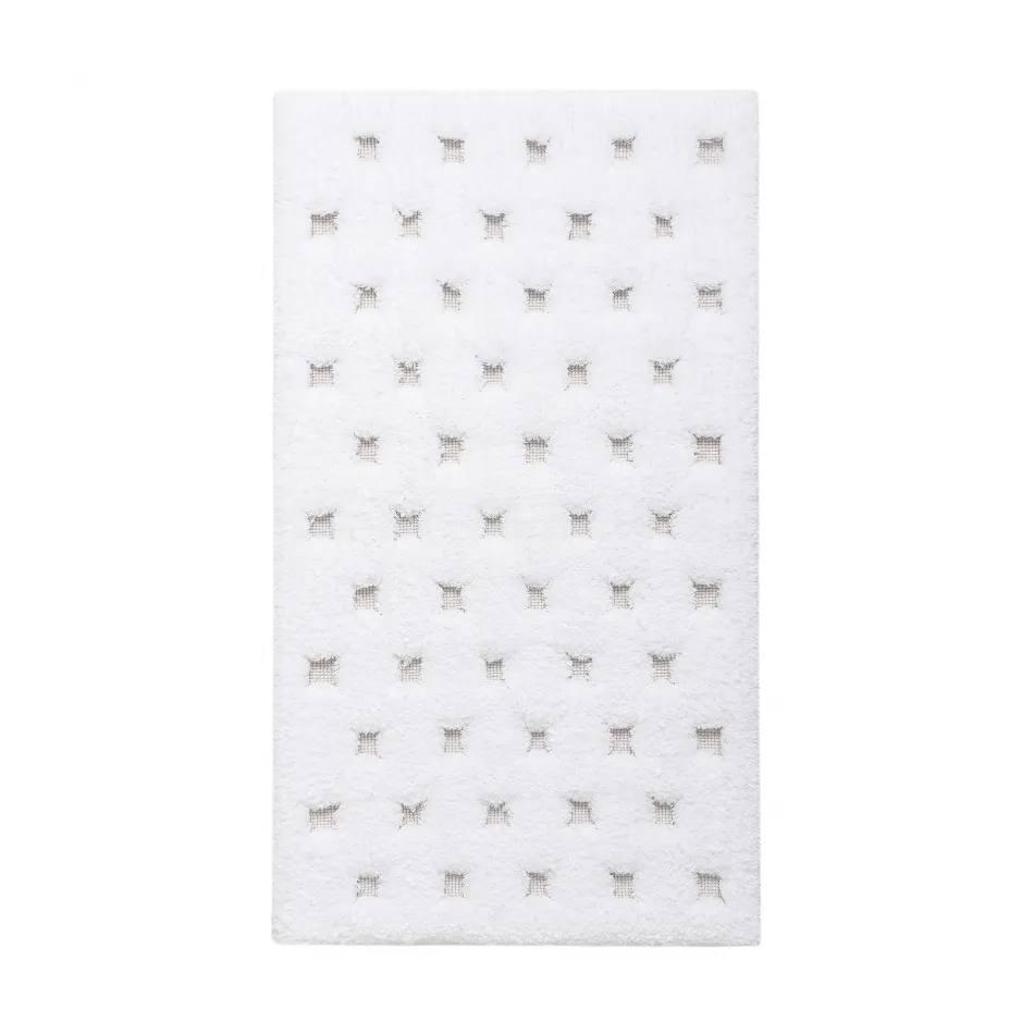 Alice White/Linen Bath Rug