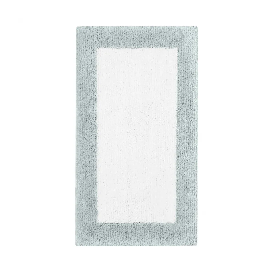 Bicolore White/Seamist Bath Rug