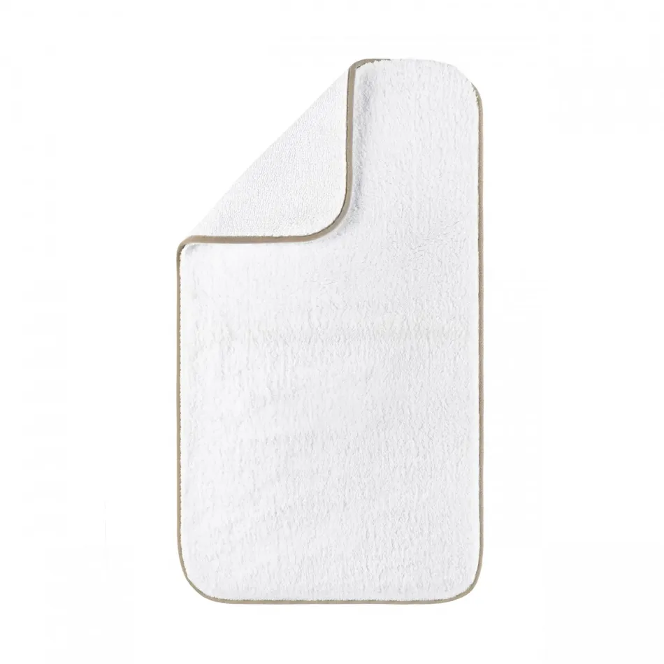 Portobello White/Stone Bath Rug 20" x 31''