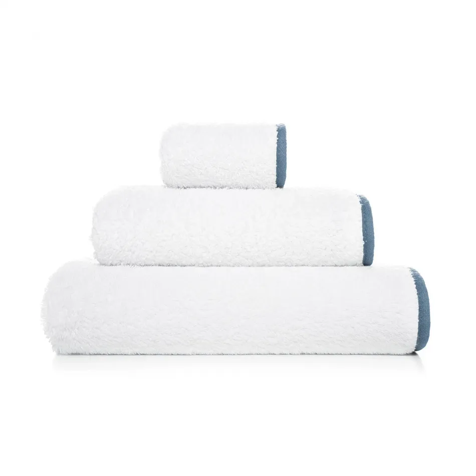 Portobello White/Cobalt Bath Towels