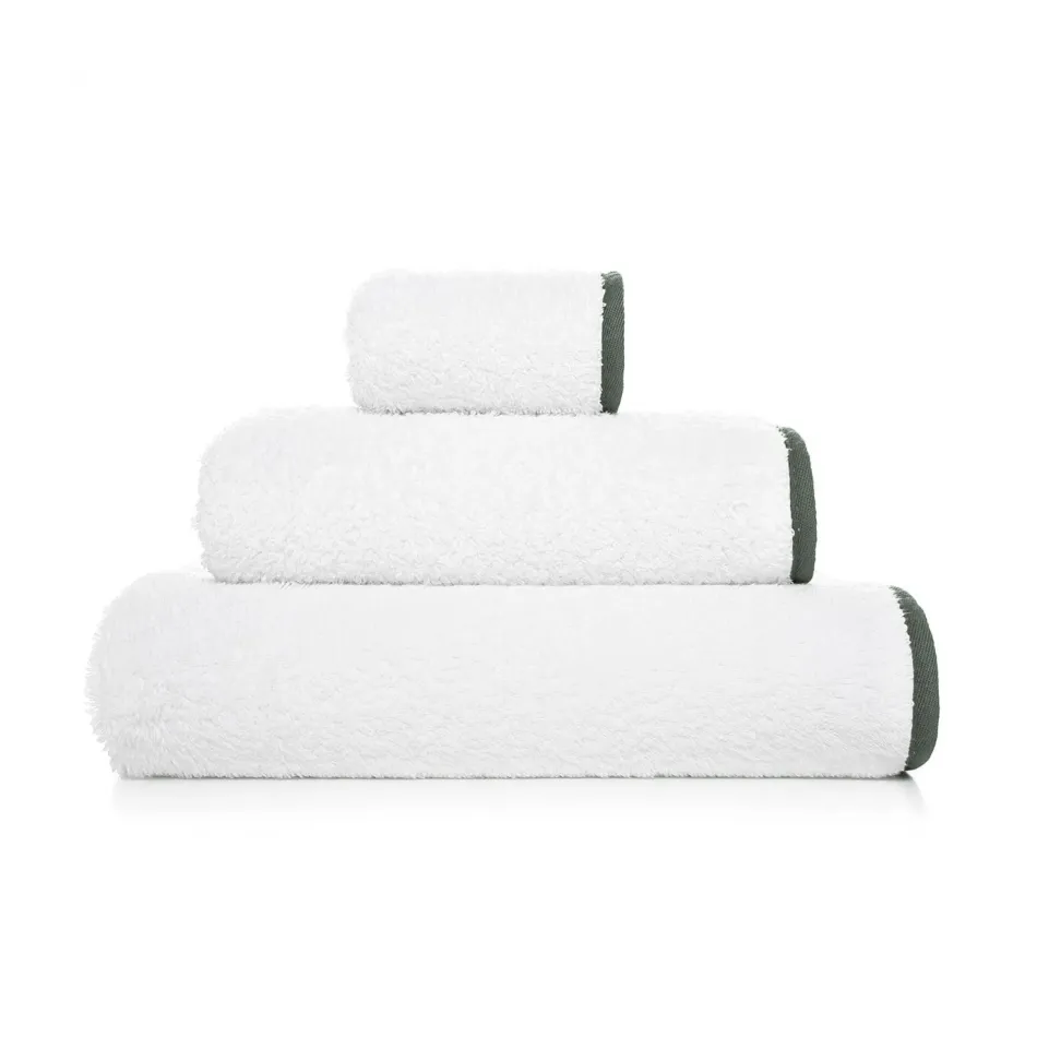 Portobello White/Moss XL Hand Towel 20" x 39"
