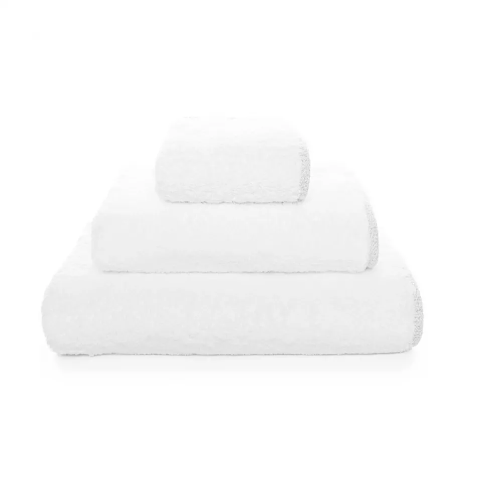 Portobello White/Silver Lurex Bath Towels