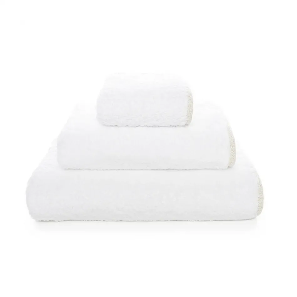 Portobello White/Gold Lurex Bath Towels