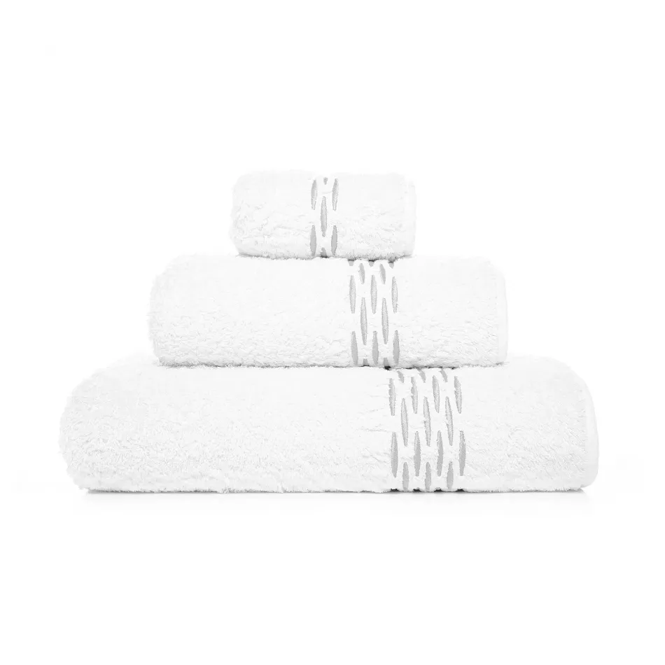 Alhambra Guest Towel 12" x 20'' White/Silver