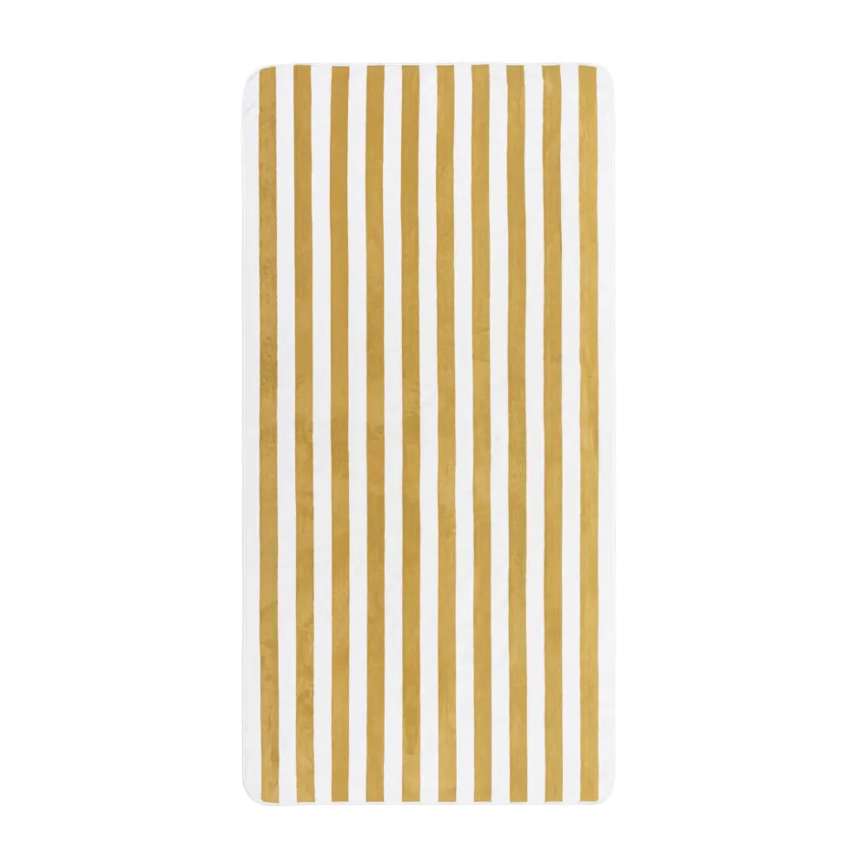 Aveiro Beach Towel 38" x 79'' Gold/White