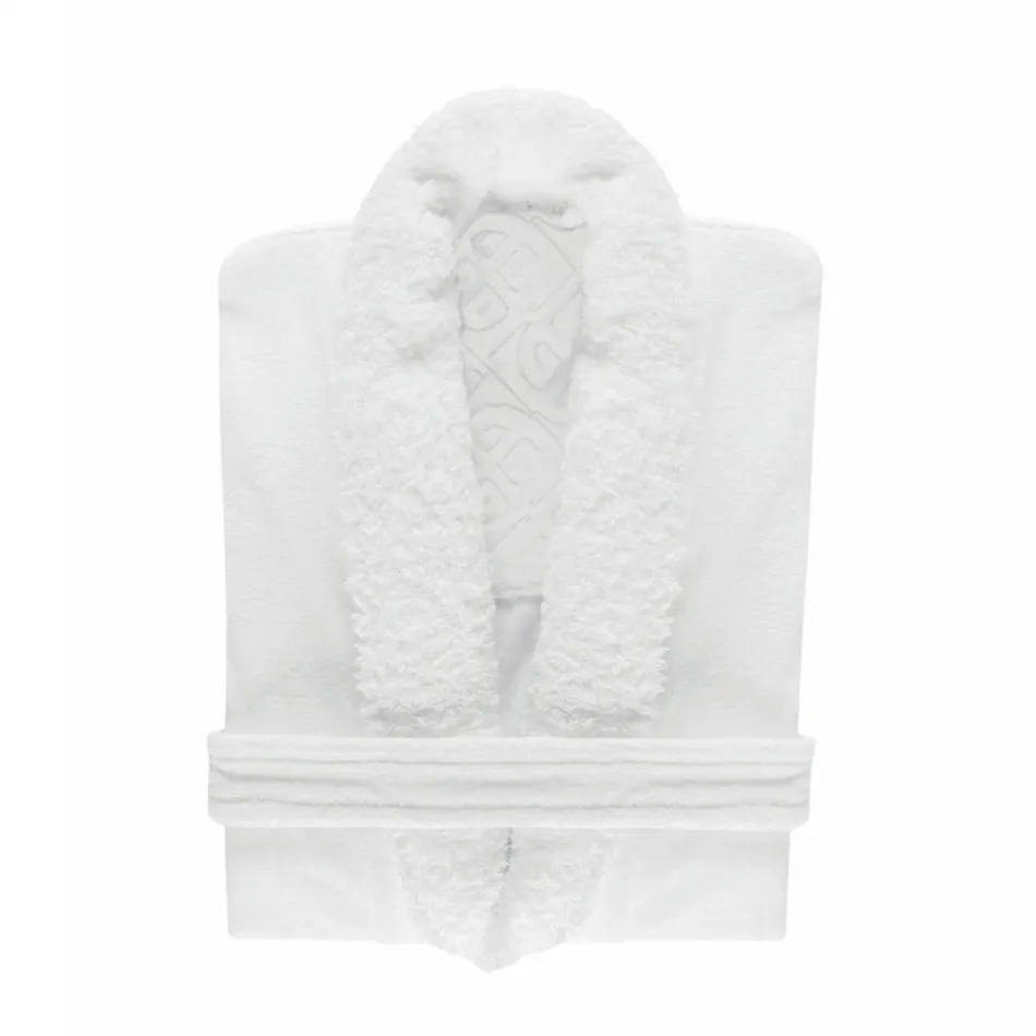 Grand Egoist White Bathrobe Shawl Collar Large