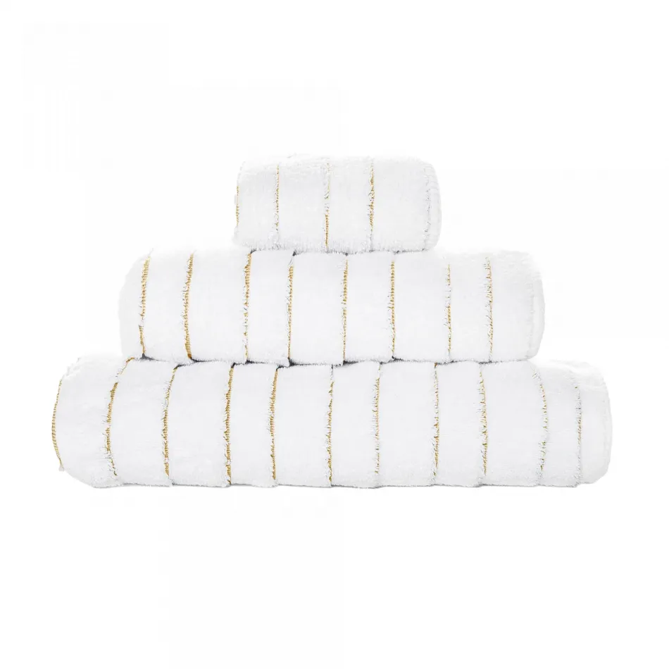 Taormina White/Gold Bath Towels