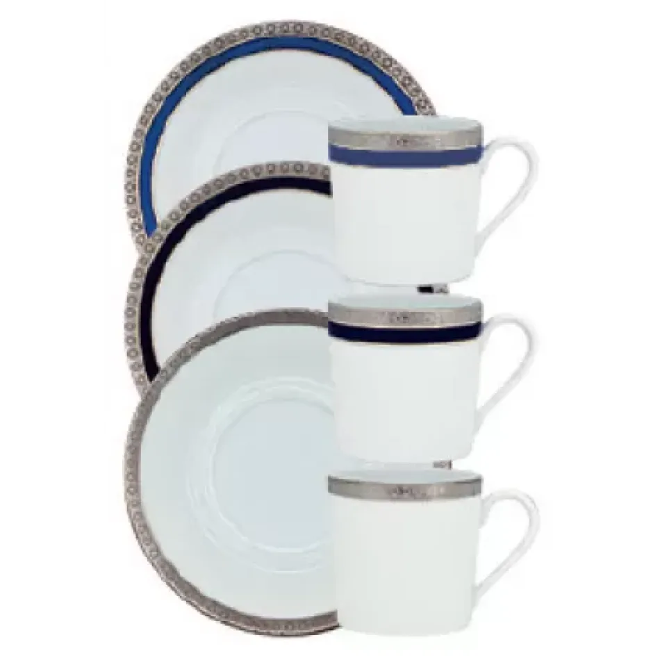 Symphonie Blue/Gold Espresso Cup & Saucer 12 Cm 5.5 Cl