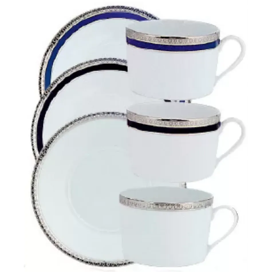 Symphonie Blue/Platinum Teacup And Saucer 15 Cm 14 Cl