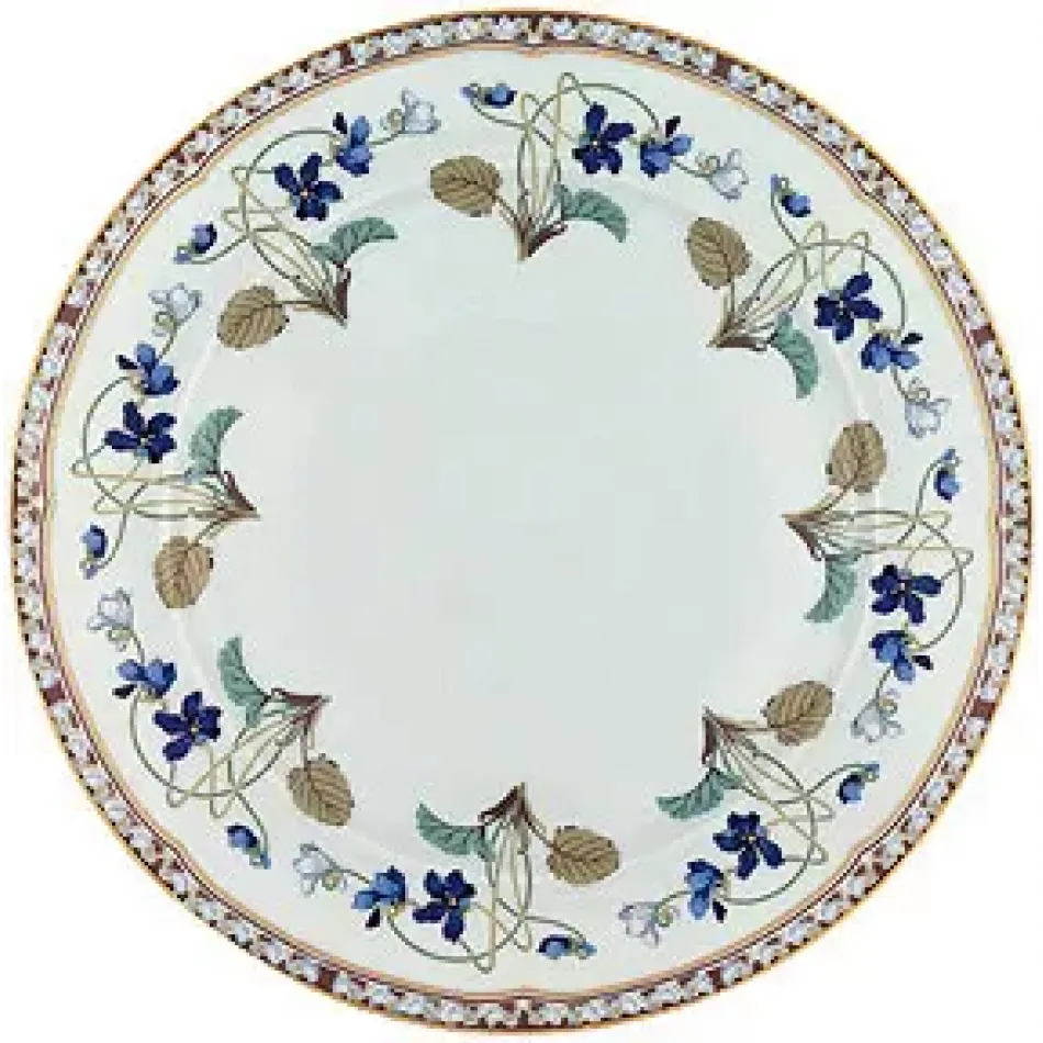 Imperatrice Eugenie Blue/Gold Footed Cake Platter 31.5 Cm