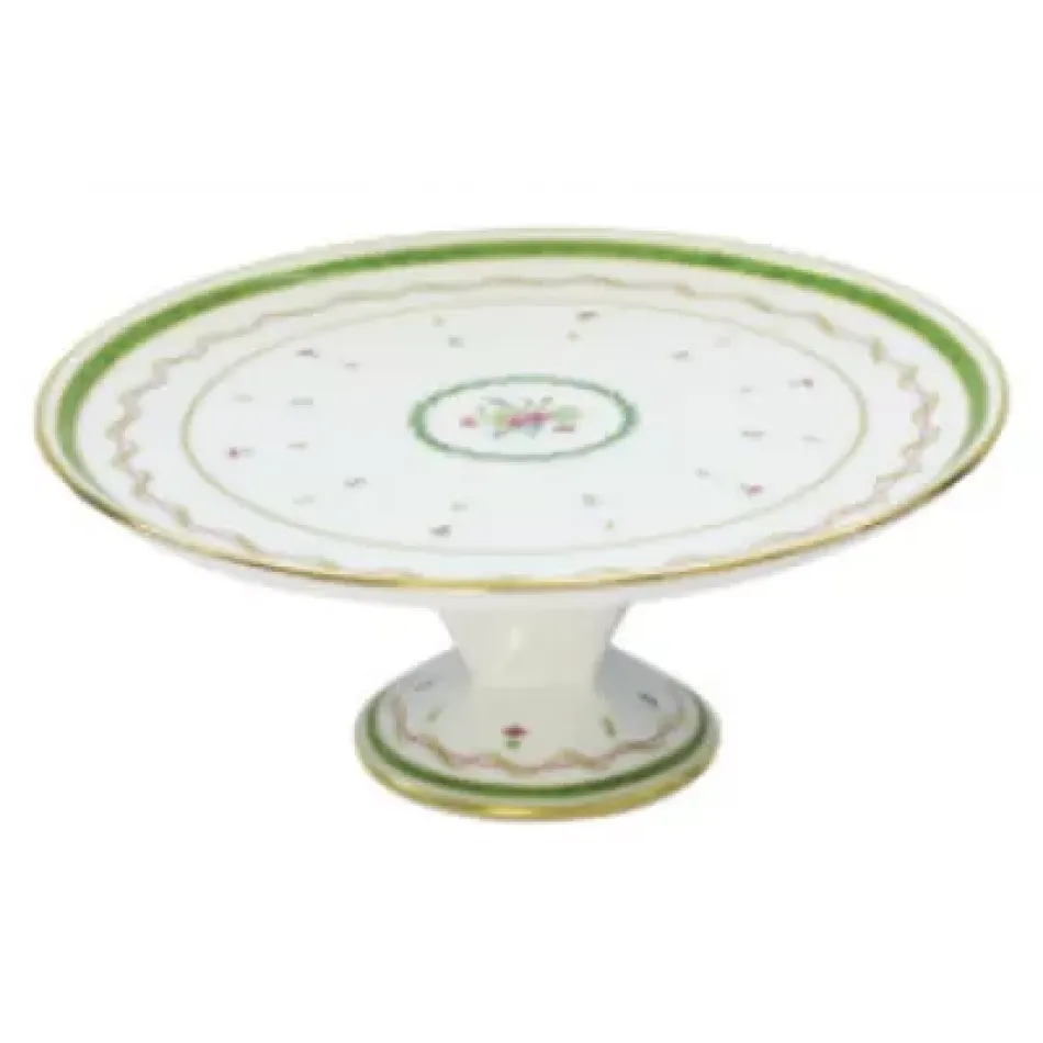 Vieux Paris Vert Green Footed Cake Platter 31.5 Cm (Special Order)