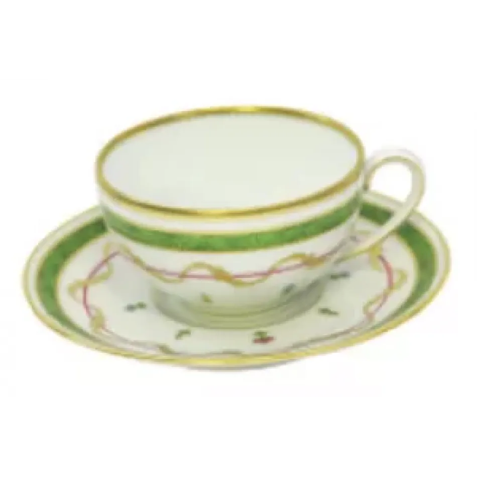 Vieux Paris Vert Green Teacup And Saucer 15 Cm 14 Cl (Special Order)