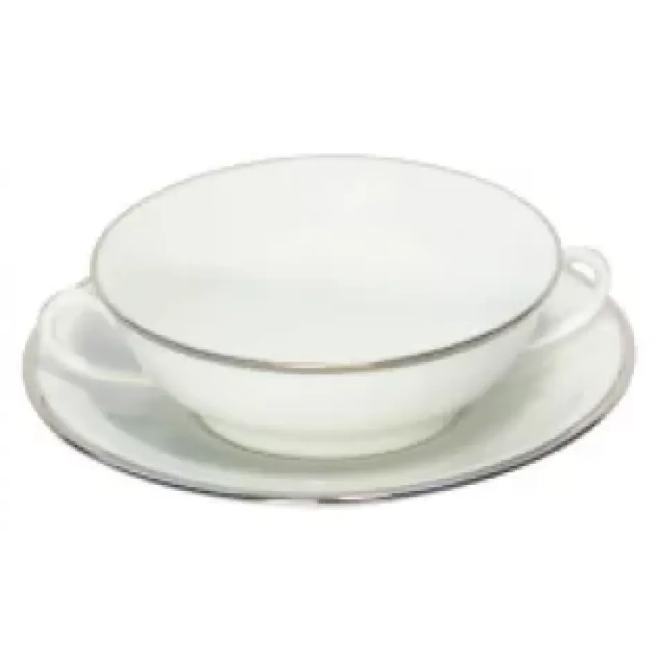 Orsay White/Platinum Soup Cup & Saucer 16 Cm 15 Cl