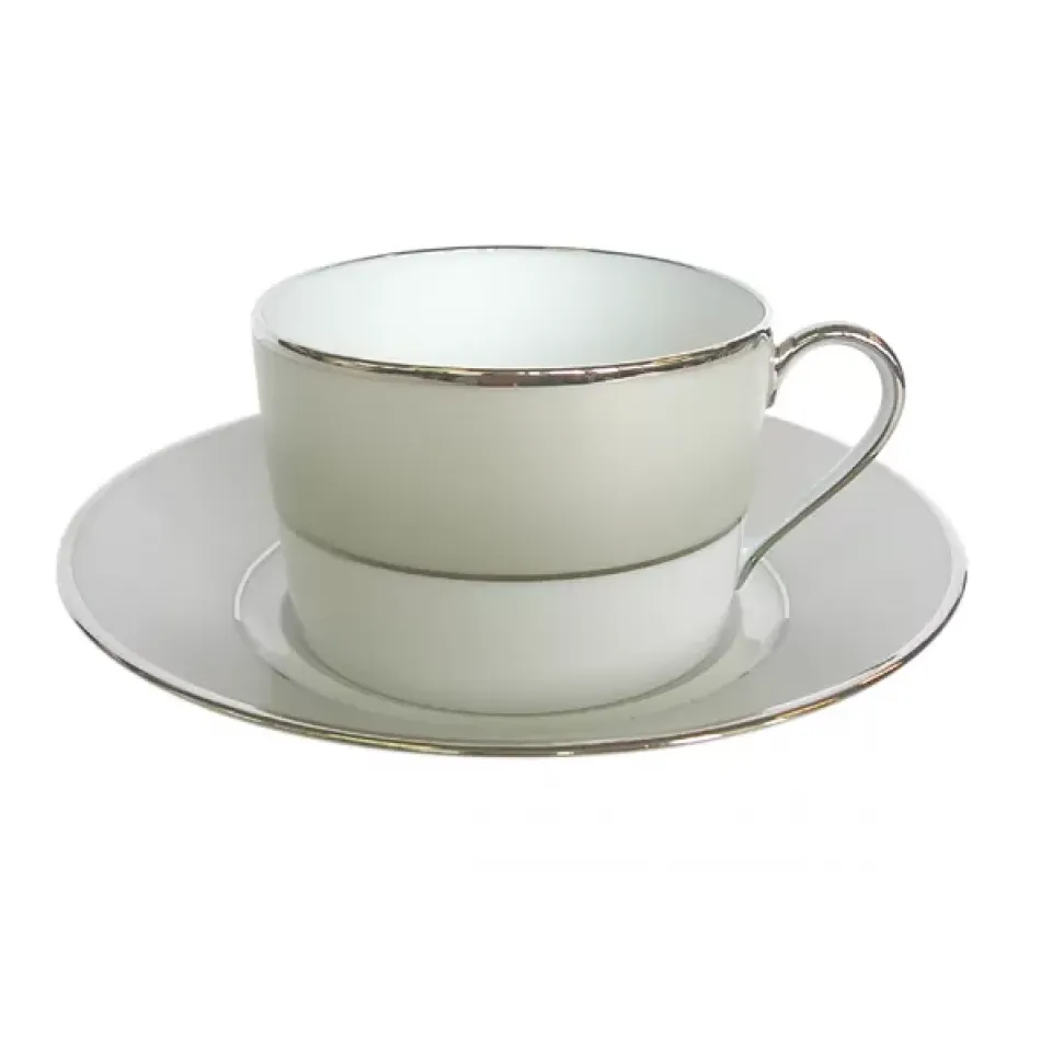 Clair de Lune Uni Grey/Platinum Teacup And Saucer 15 Cm 14 Cl