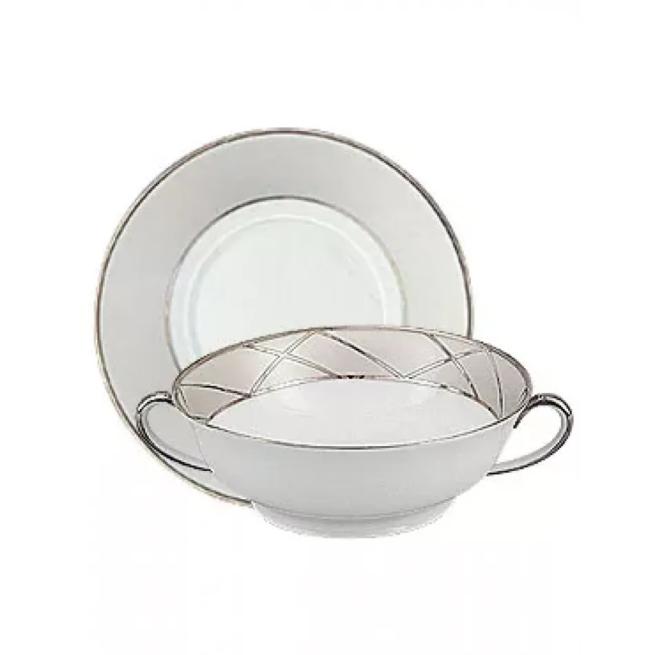 Clair de Lune Arcades Grey/Platinum Soup Cup & Saucer 16 Cm 15 Cl