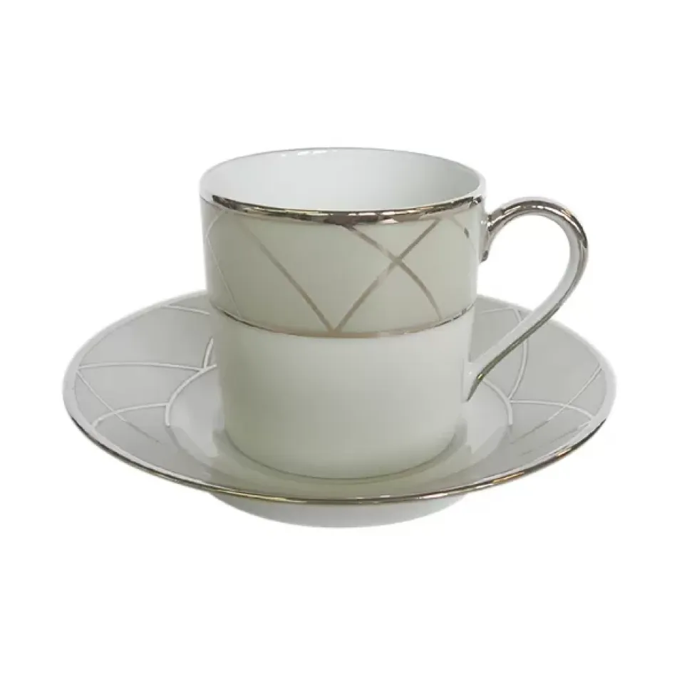 Clair de Lune Arcades Grey/Platinum Coffee Cup & Saucer 12.8 Cm 7.5 Cl