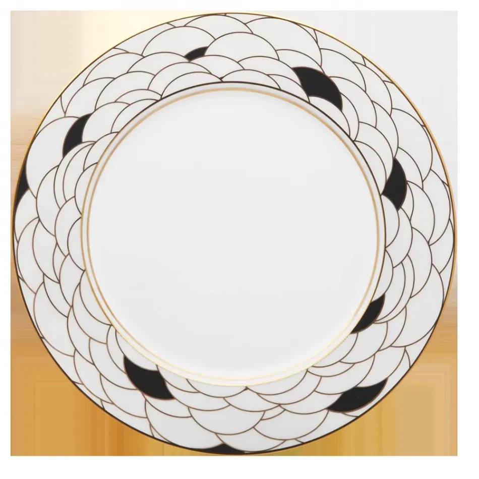 Art Deco Par Haviland Black/White/Gold Large Dinner Plate 28 Cm