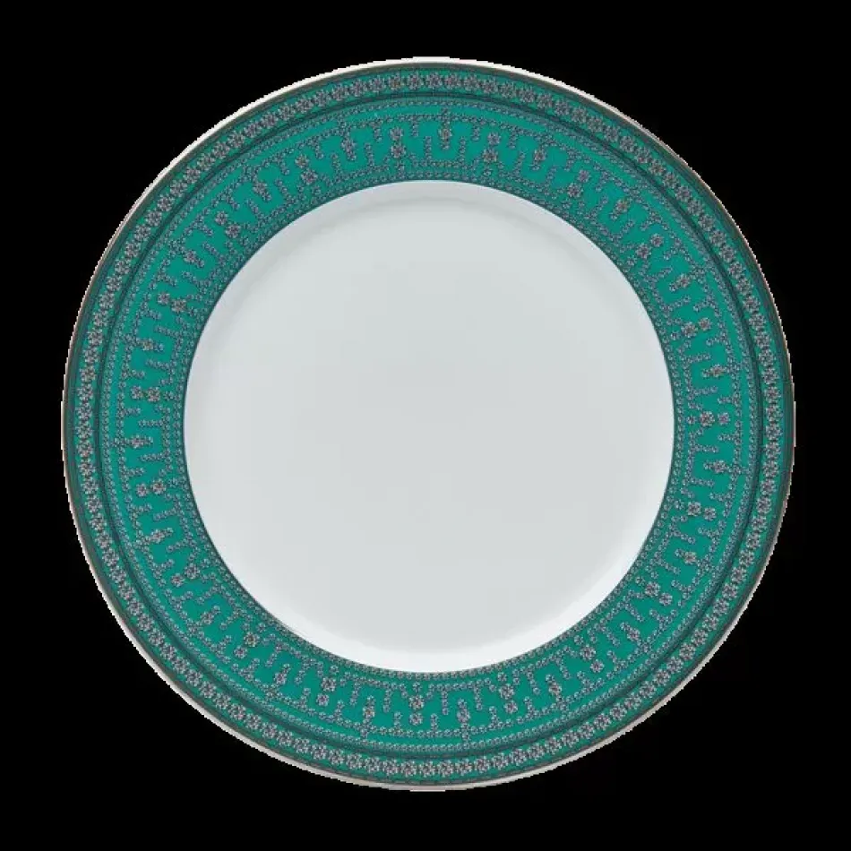 Tiara Peacock Blue/Platinum Large Dinner Plate 28 Cm (Special Order)