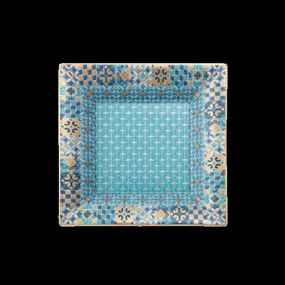 Portofino Blue/Gold Medium Tray