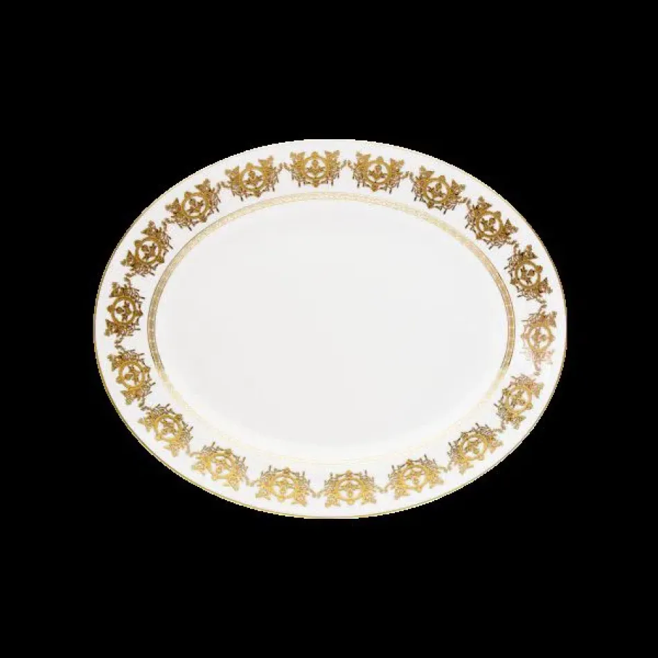 Ritz Imperial White/Gold Oval Dish Small (Special Order)