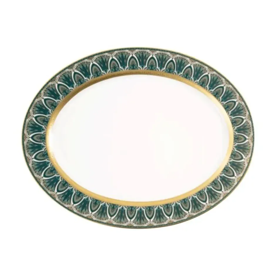 Rêves Du Nil Vert Or Oval Platter