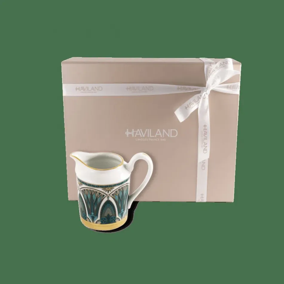 Reves Du Nil Green/Gold Creamer L: 8.5 Cm, H: 9.5 Cm, 15 Cl