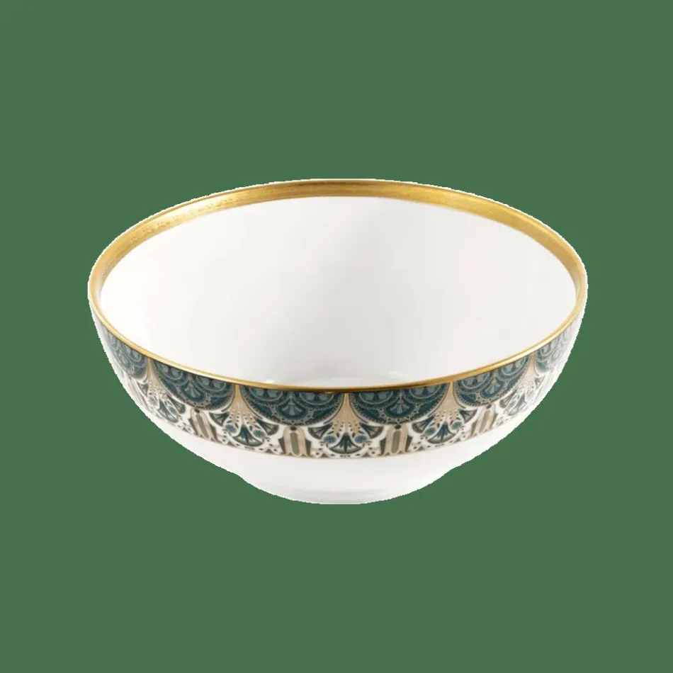 Reves Du Nil Green/Gold Salad Bowl Diam 23.5 Cm, H: 9.5 Cm, 190 Cl