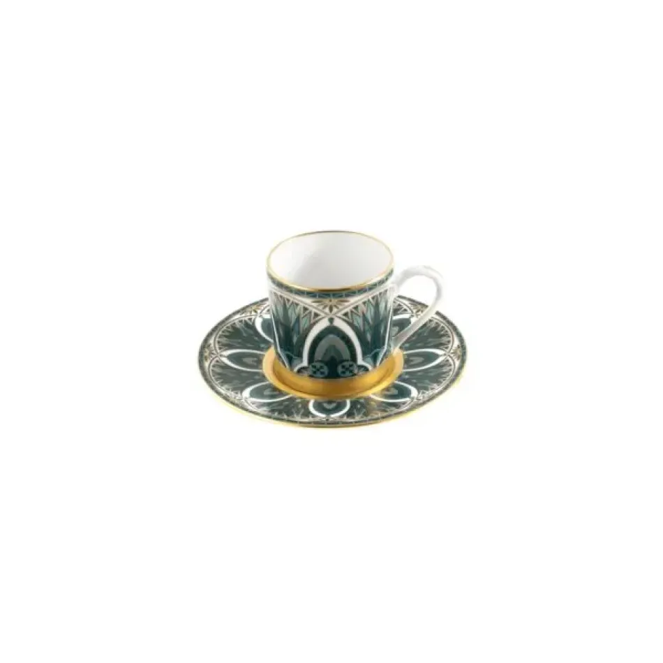 Rêves Du Nil Vert Or Coffee Cup And Saucer