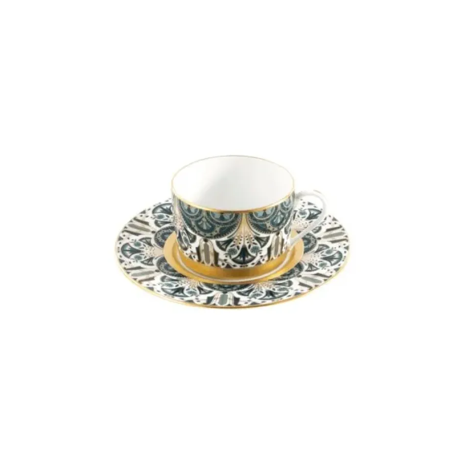 Rêves Du Nil Vert Or Teacup And Saucer