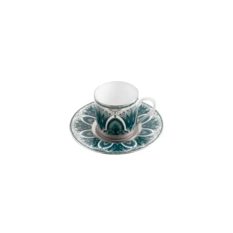 Rêves Du Nil Vert Platine Coffee Cup And Saucer
