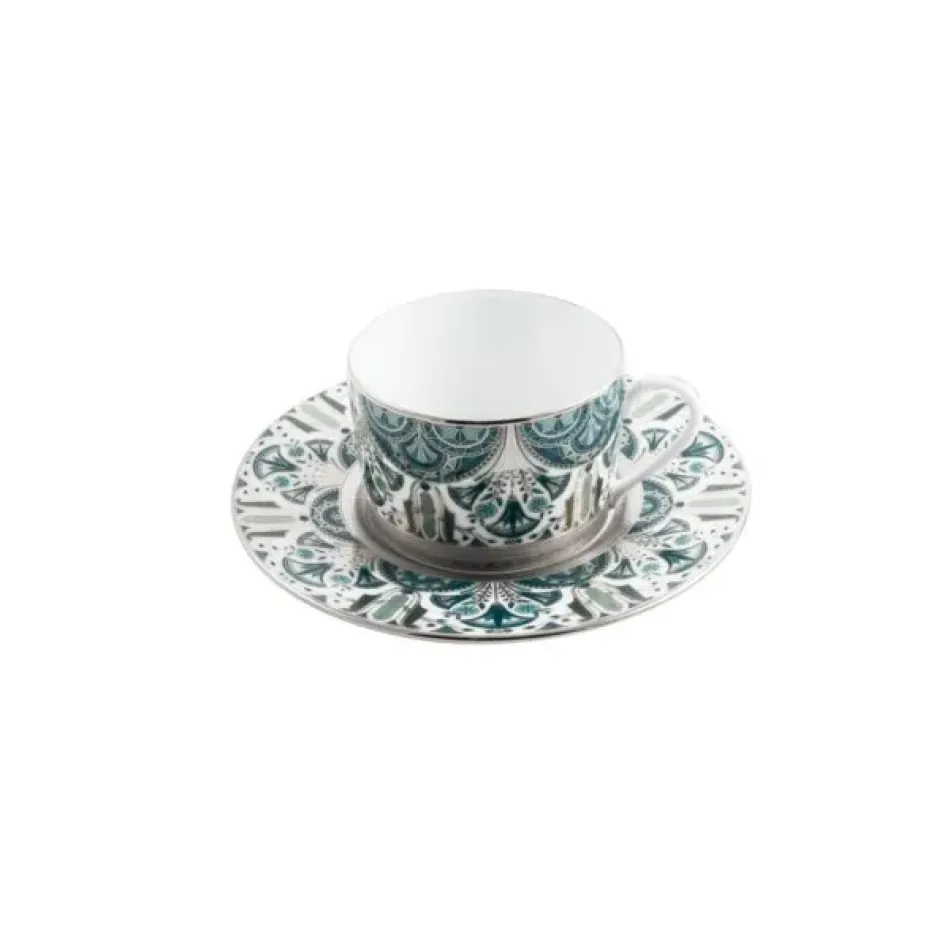 Rêves Du Nil Vert Platine Teacup And Saucer