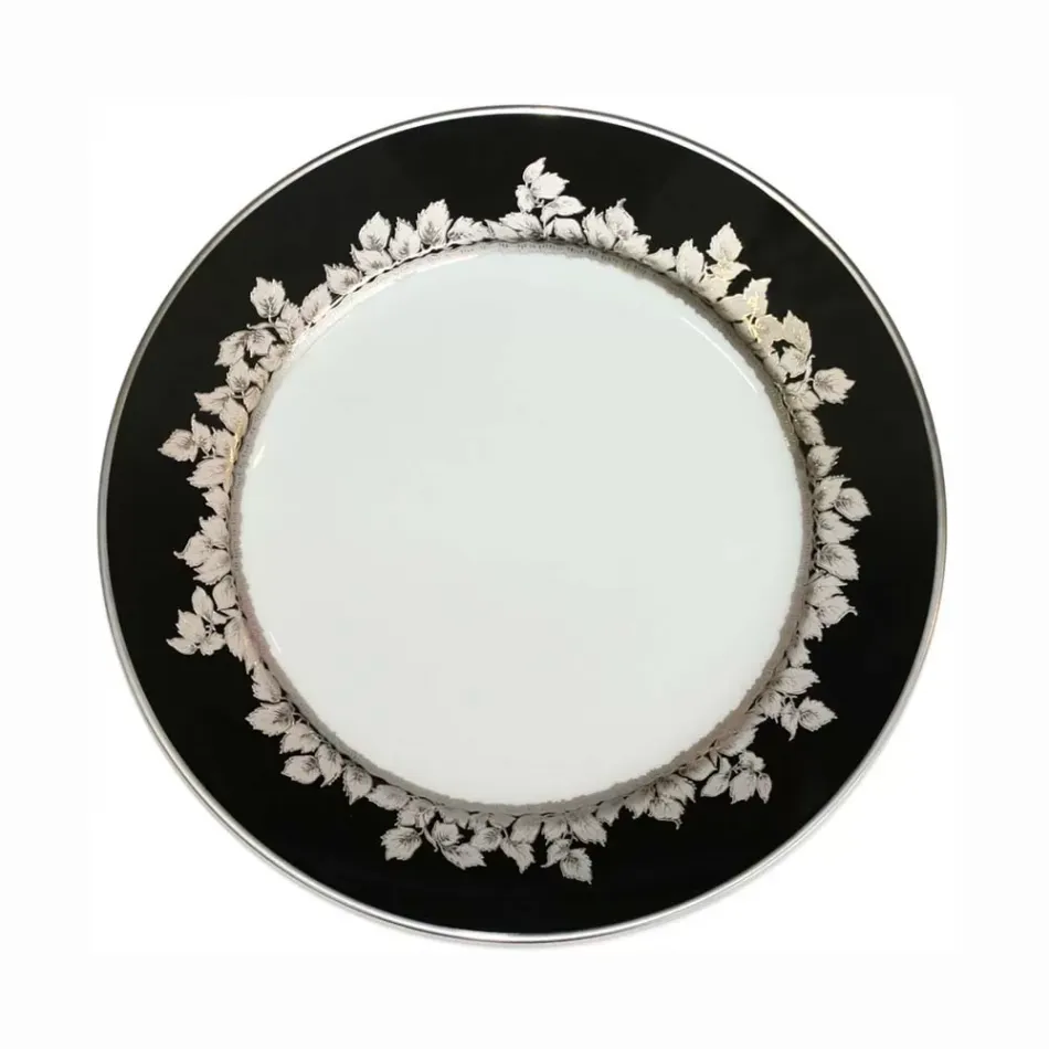 Feuille de Platine Black/Platinum Dessert Plate 22 Cm (Special Order)