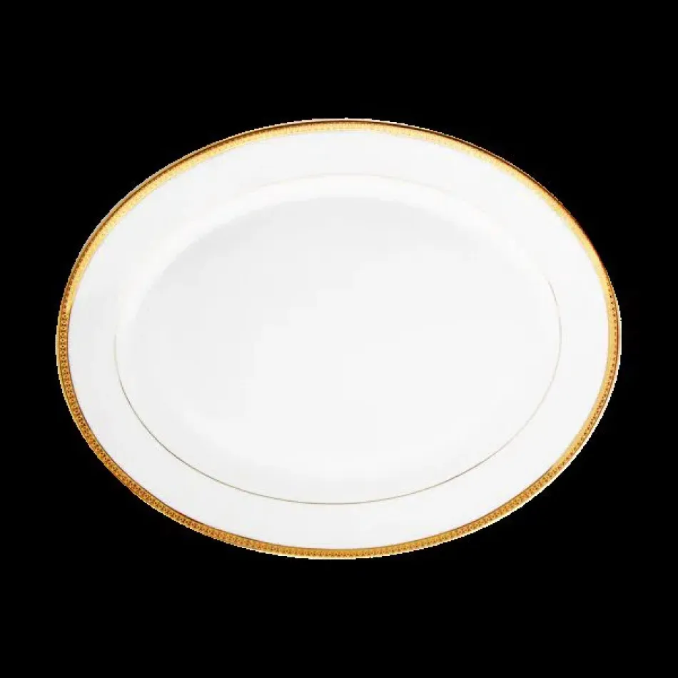 Symphonie White/Gold Oval Dish