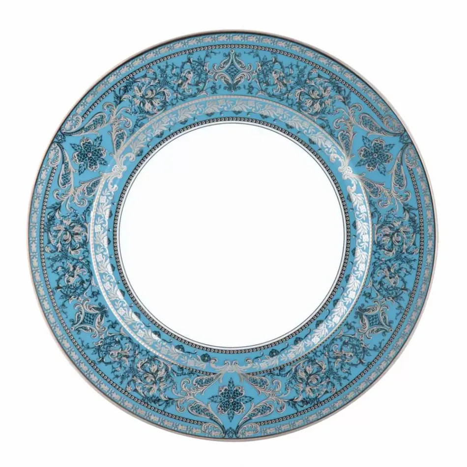 Matignon Pool Blue/Platinum Oblong Cake Platter 39 Cm (Special Order)