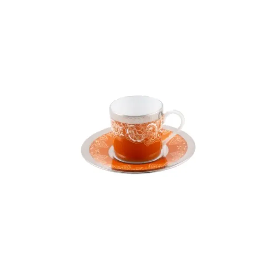 Romane Orange Coffee Cup And Saucer